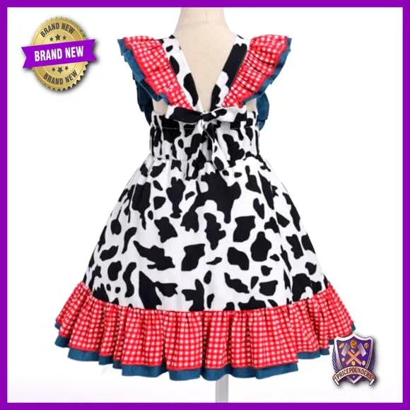 Toddler Tutu Dress Sleeveless Princess Party Gingham Ruffle Vintage Boho